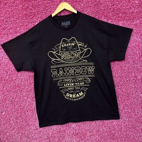 Alan Jackson Chasin' That Neon Rainbow Black T-Shirt XL - Picture 3 of 4